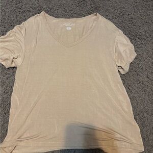Casual Tan V-Neck T-Shirt